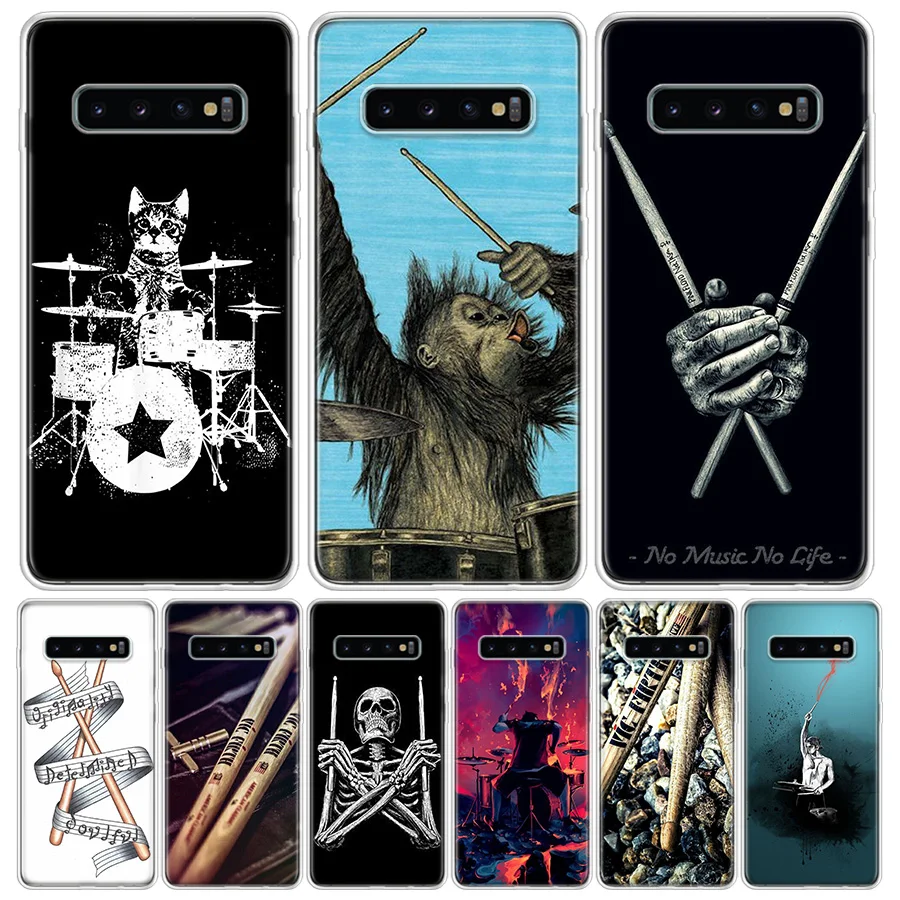 Musical Instrument Drum Rock Phone Case For Samsung Galaxy S24 S22 S23 Ultra S20 FE S10 S21 Plus S10E S9 S8 + Coque Back Cover