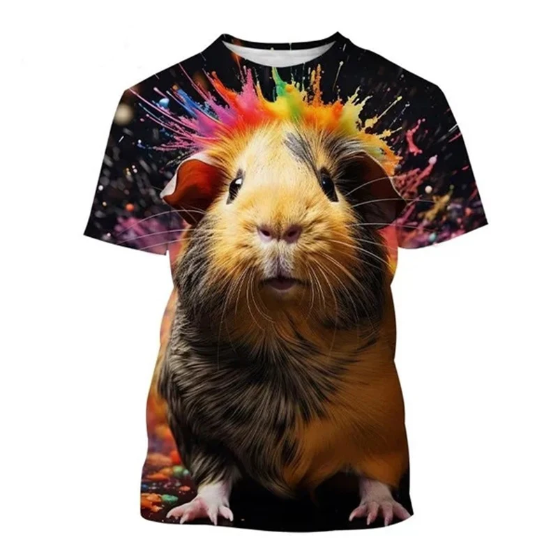 New Summer Cute Hamster Pattern 3D Print T-Shirt Men Women Hip hop Short Sleeve Tshirts Oversized Harajuku Tees Top Kid Clothing