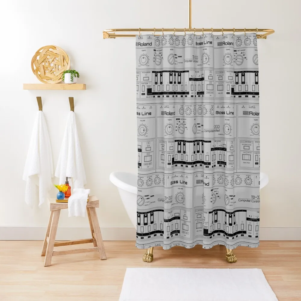 TB-303 Bass Line Wireframe Shower Curtain Bathroom And Shower Bathroom And Shower Products Curtain