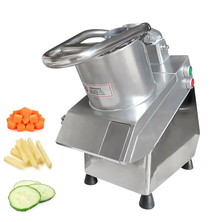 Máquina cortadora comercial de acero inoxidable para verduras, frutas, patatas, zanahorias, pepino, raíz, vástago para triturar rebanadas