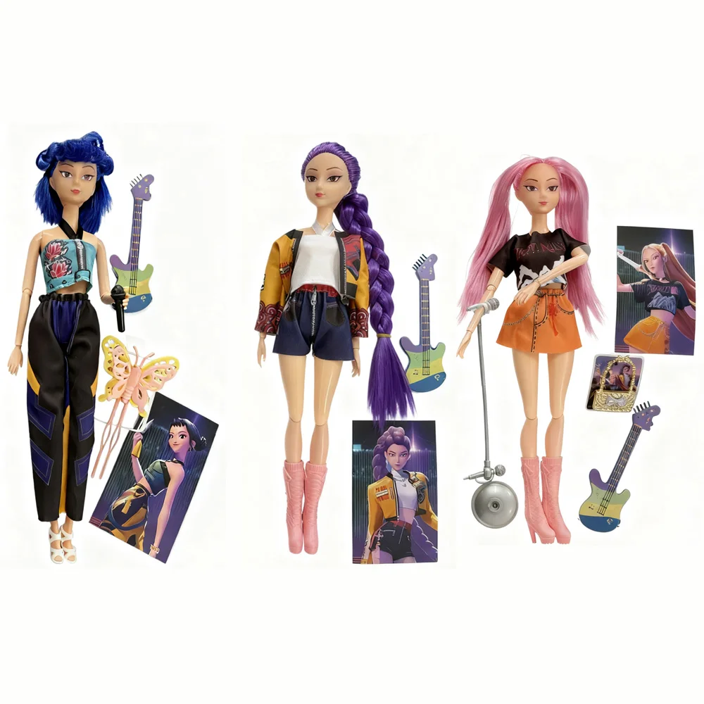 Music Performance Figure Set - Rumi & Zoi with Singing Accessories, Poseable Stage Dolls, Exclusive Christmas Gift