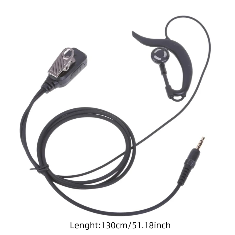 Auricular con gancho para oreja 1 pin para auricular radio con micrófono PTT