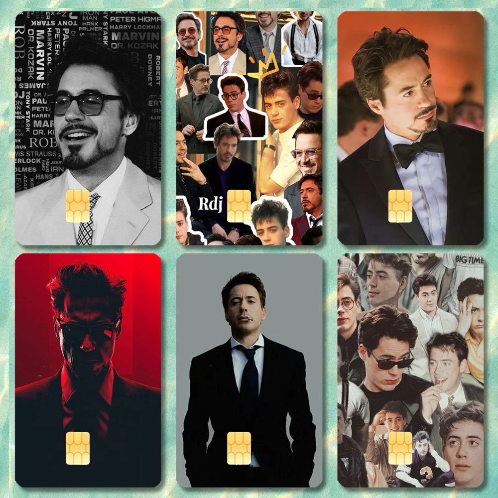 

Actor R-Robert D-Downey Jr. Stickers Credit Card Visa Debit Bank Charge Card Bus Metro Waterproof Sticker Decal Decoration