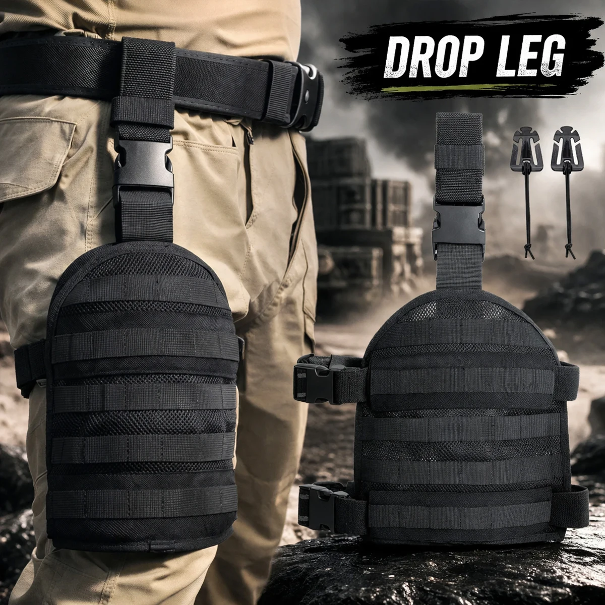 

Tactical MOLLE Gaiter Compatible Magazine Pouch Medical Bag Quick Removable Mesh Panel For Outdoor Hunting Shooting Role Play