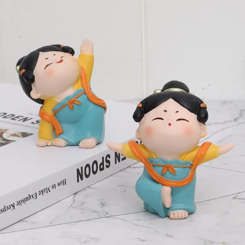 Chinese Style Creative Tang Dynasty Lady Court Resin Crafts Home Decoration Figurines Miniatures Car Interior Ornaments