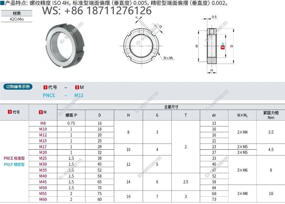 Radial lock nut PNCE-M8/10/12/14/15/16/17/18/20/22/24/25/27/30