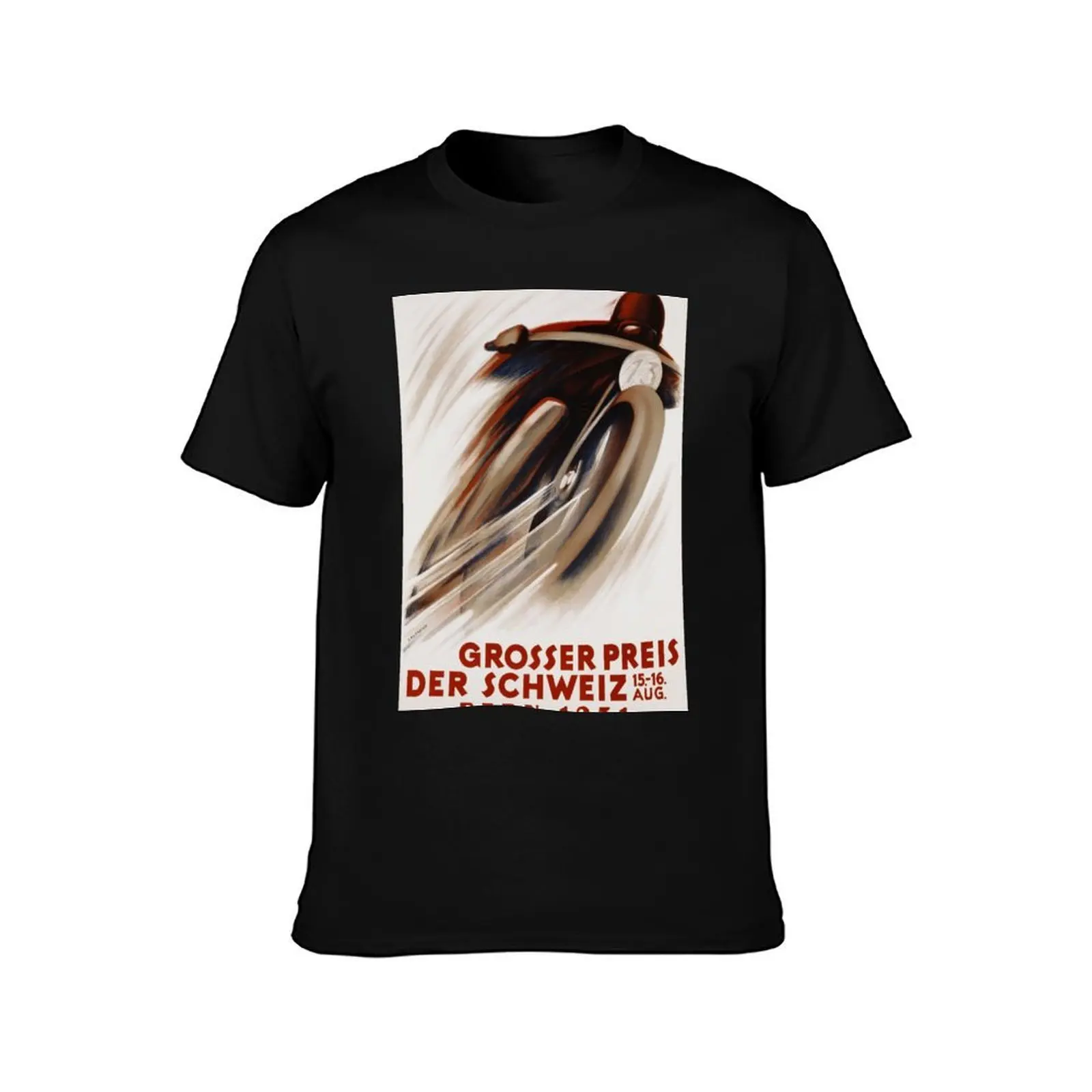 Art Deco Swiss motorcycle advert motor sport T-Shirt Anti-Pilling Casual T-Shirt