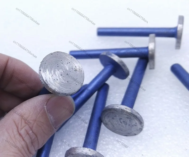 5pcs 46# Cylindrical Diamond Grinder Head T Wheel Sintering Mounted Points for Stone, 6mm Shank Carving Grinding