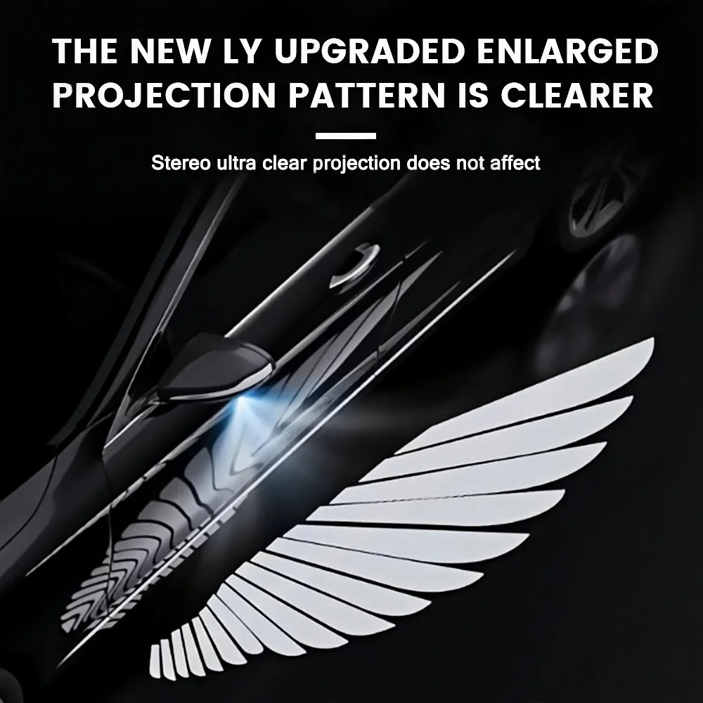 New Angel Wings Welcome Light For Tesla Model Y 3 Highland Side Rearview Mirror Projector Light Ambient Lighting Car Accessories view 3