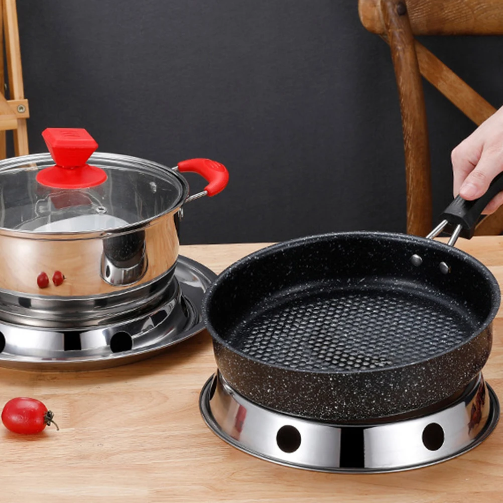 

2pcs Stainless Steel Pot Rack Round Heat-Proof Wok Stand Kitchen Holder Steam Pot Stand Non-Stick Easy Clean