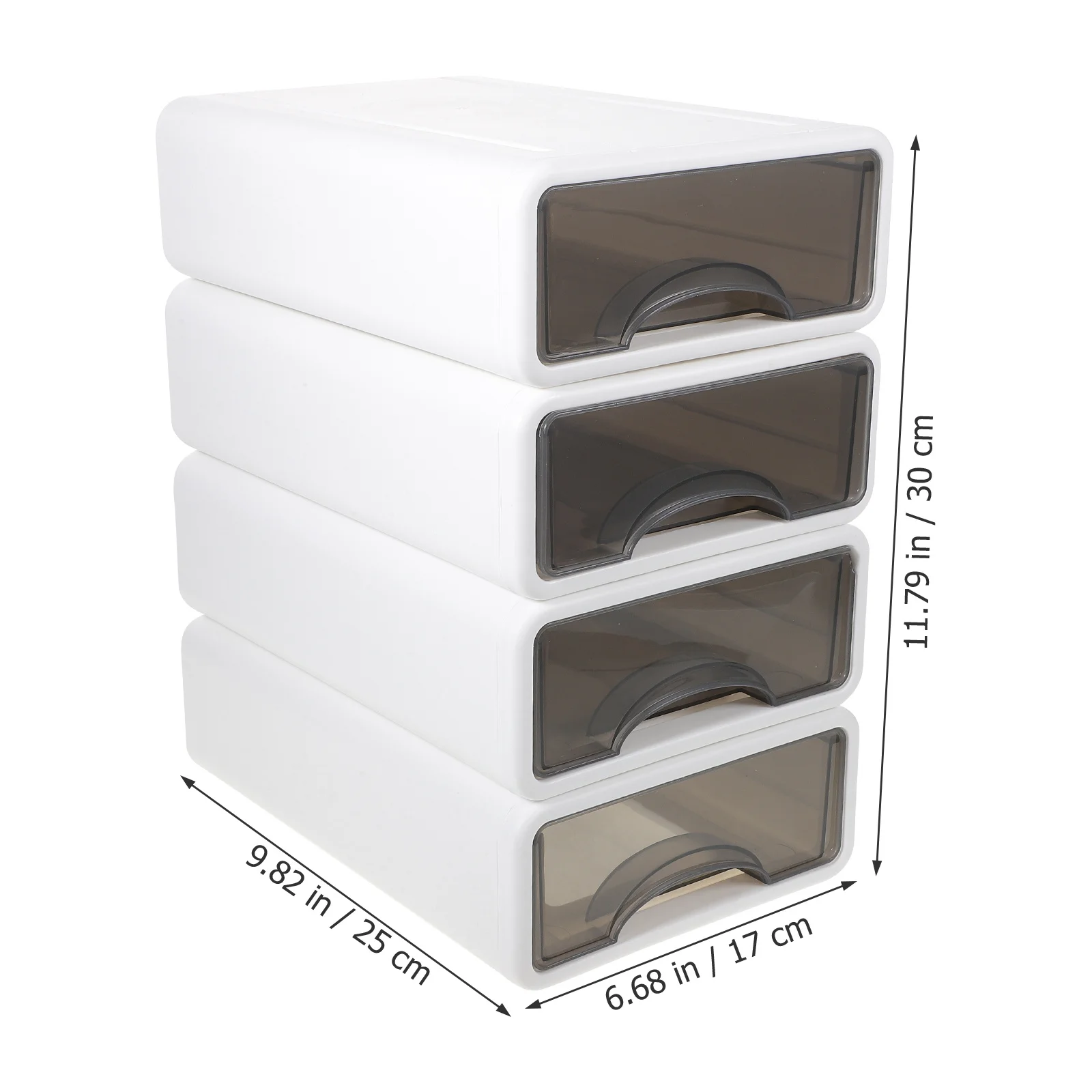4Pcs Drawer Organizer Storage Boxes Clear Window Desktop Sundry Organizers for Cosmetics Stationery Office School Storage