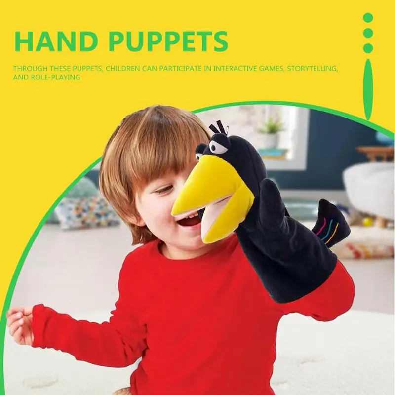 Puppet Kids Toys Crow Hand Toddler Toys Cute peluche burattino da dito animali bambole burattino da gioco decorativo per bambino