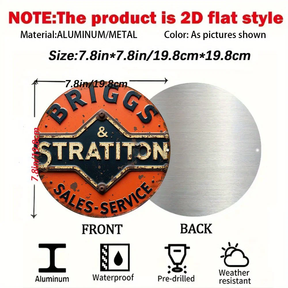 علامة شعار شعار بريجز آند ستراتون المسطحة ثنائية الأبعاد - شارة الخدمة من الألومنيوم شديدة التحمل من بريجز وستراتون، للكهف #2