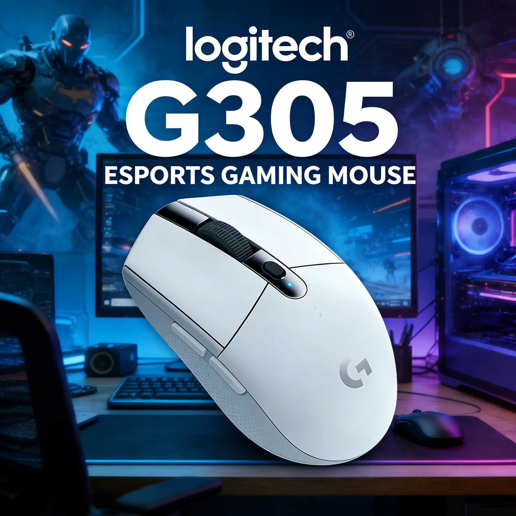 

Logitech G305 LIGHTSPEED Wireless Gaming Mouse 12K DPI Hero Sensor 6 Programmable Buttons Ultra Long Battery Life for PC Gamers