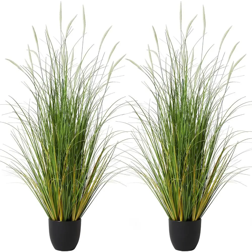 

2-Pack Artificial Cattail Reed Grass, 47.2 Tall, Indoor Outdoor Decorative Potted Plant, Ideal for Home, Office, Weddings, House
