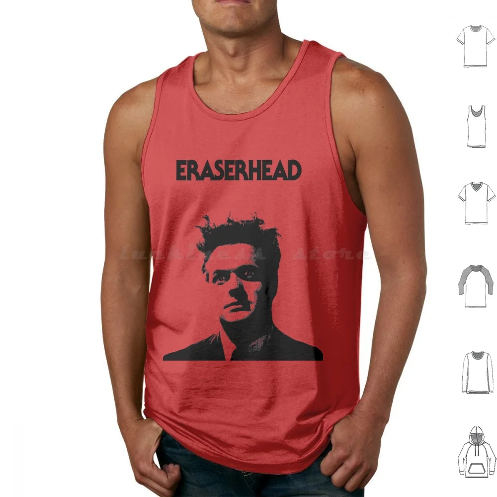 Eraser Head Tank Tops Vest Sleeveless Screenprint David Lynch Eraser Head Eraser Head Inspiration Man Portrait Weird Lynch