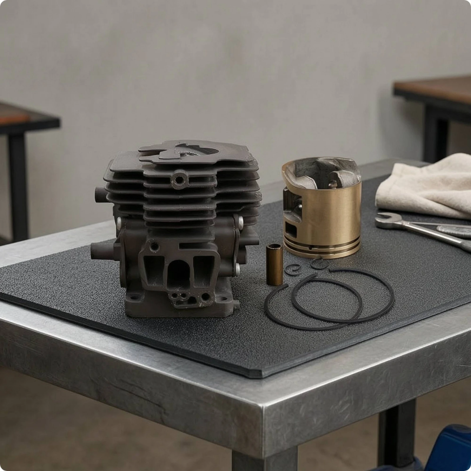 Cylinder Kit with Piston Replacement Cylinder Assembly with Piston Sealing Band Brush Cutter Part Wear-Resistant for Mechanics