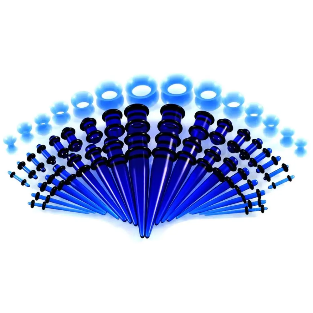 50Pcs Ear Dilation Acrylic Ear Gauge Kit 14G-00G Stretching Ear Stretching Kit Cone‑shaped Smooth Polished Ear Taper Unisex