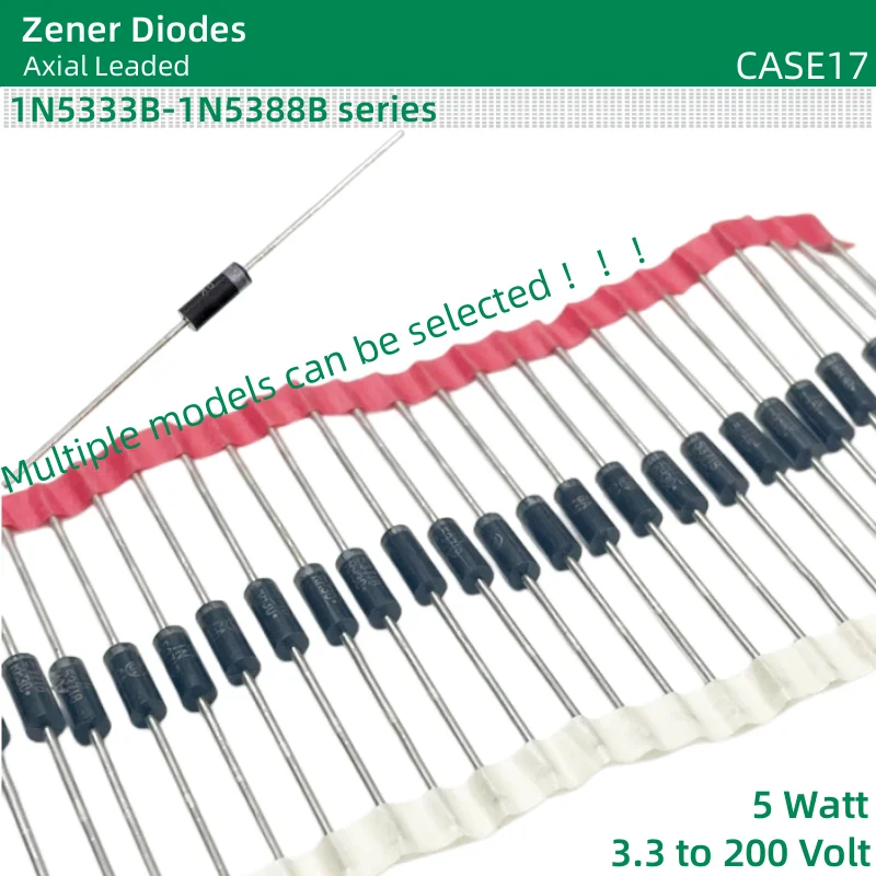 20 pçs/lote 5w zener diodos case17 1n5357b 1n5358b 1n5359b 1n5360b 1n5361b 1n5362b 1n5363b 1n5364b 1n5364b 1n5366b 1n53675368b 1n5368b