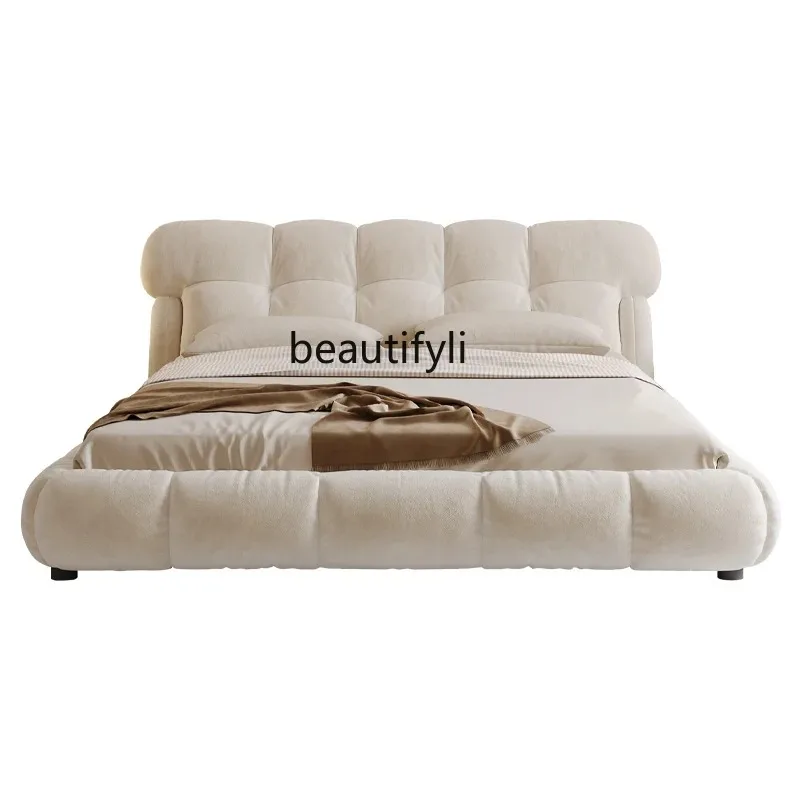 

French Cream Wind Cloud Modern Simple Home Double Bed Bedroom Skin Fleece