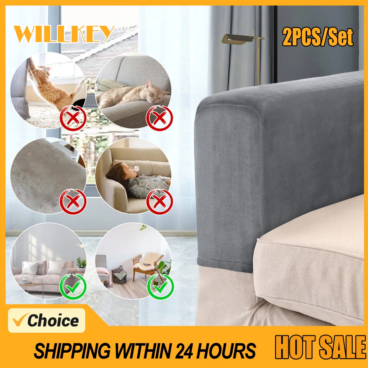 2 unids/set moderno Simple reposabrazos de sofá para el hogar funda de sofá gruesa elástica protección antideslizante reposabrazos funda de sofá