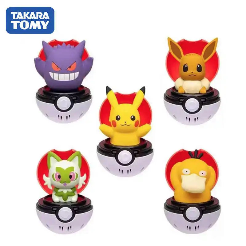 オリジナルトミーポケモンプレスアンドポップポケボールスクイーズストレス解消おもちゃピカチュウサイダックゲンガーコレクタブルフィギュアペンダント家の装飾