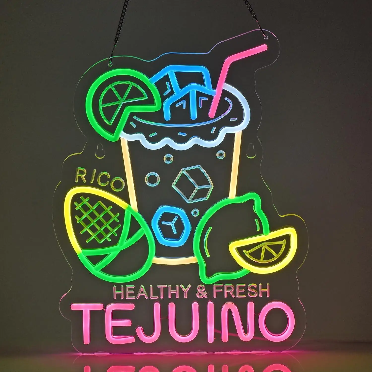 Tejuino Drink Neon Sign Dimmable LED Light For Mexican Restaurant Food Truck Café Brunch Shop Kitchen Wall Decor Signboard Light