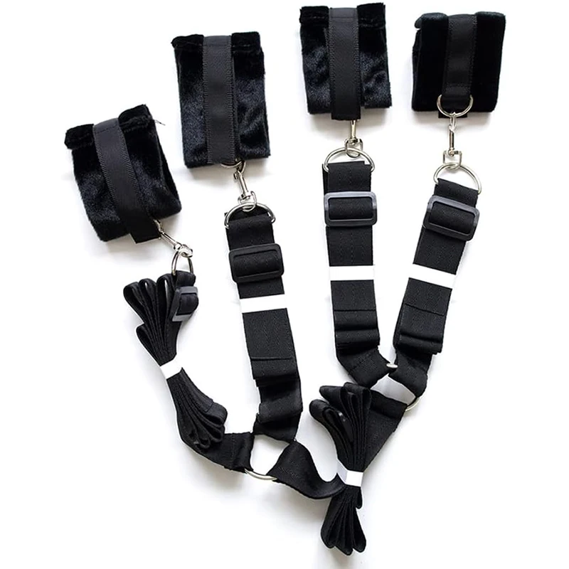 Sexual Bondage Restraints BDSM Bed Sex Toy Adjustable Handcuffs Wrist and Ankle Cuff Restraints Erotic Couple Games Gear Kit