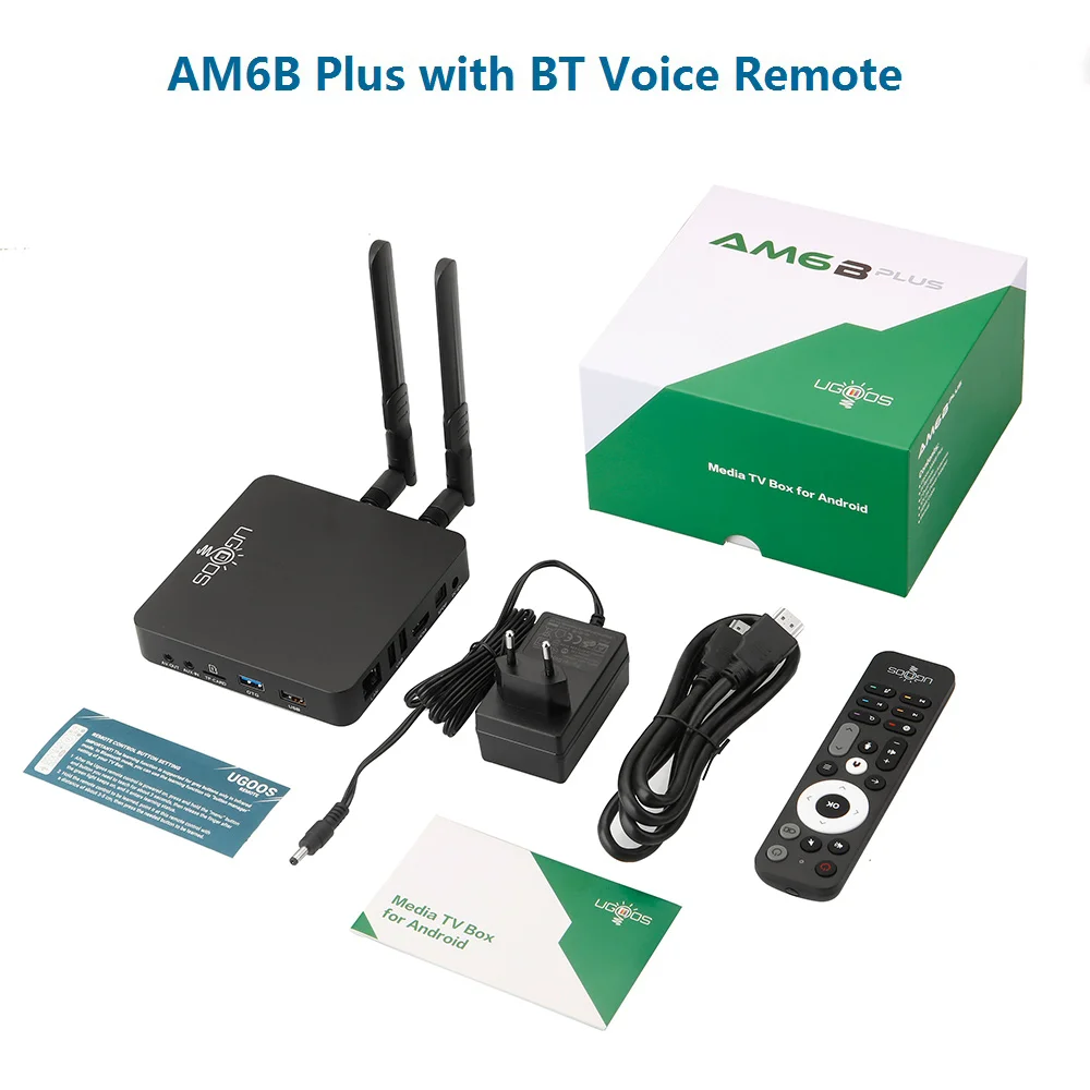 UGOOS AM6B Plus TV BOX Amlogic S922X-J Android 9.0 DDR4 4GB RAM 32GB WiFi6 1000M BT5.0 OTT 4K AM6 Plus TVBOX