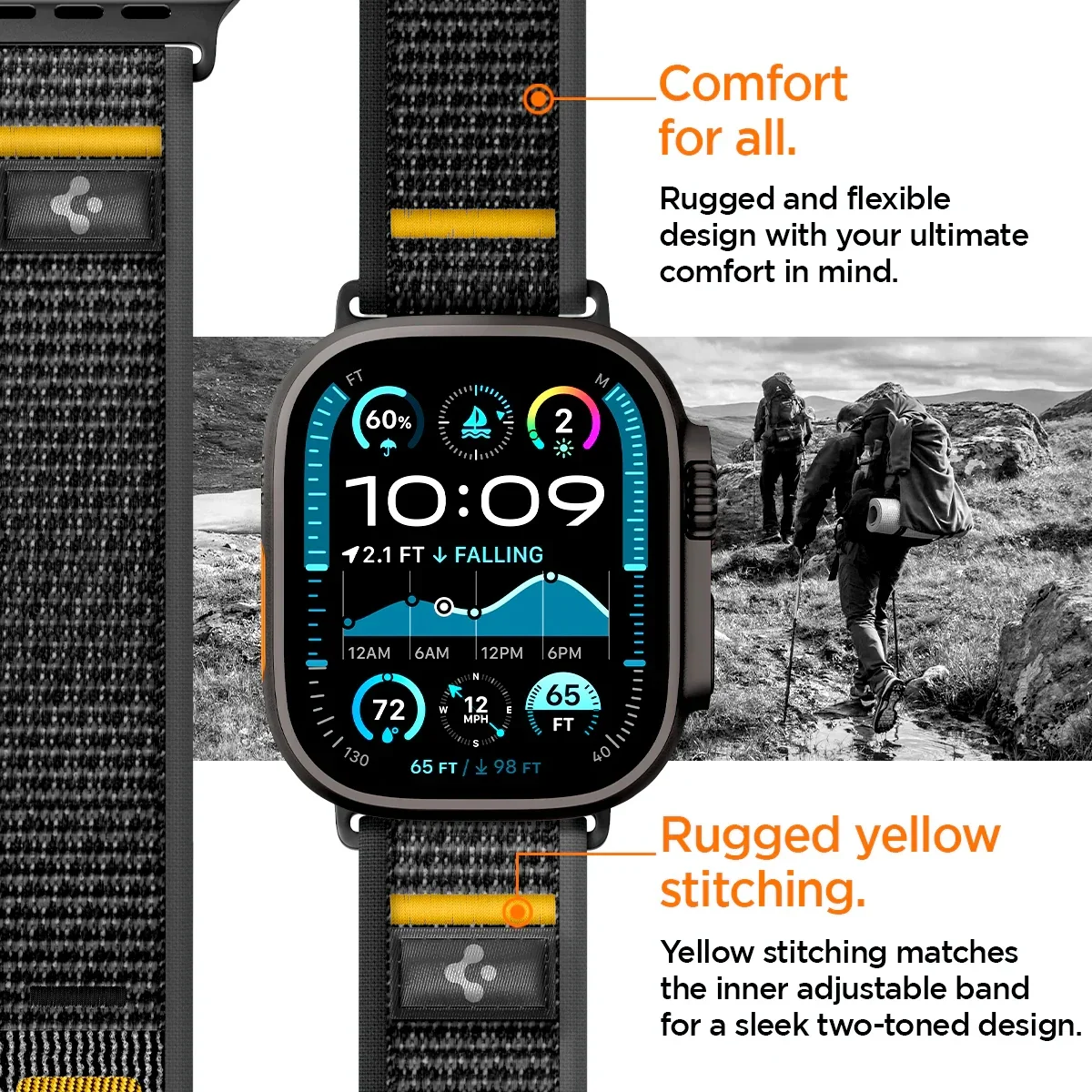 Pasek sportowy Spigen do Apple Watch Athlex Air, kompatybilny z 3/2/1 49mm, 11/10 46mm, 9/8/7 45mm, SE3/SE2/SE/6/5/4 44mm — zdjęcie produktu 6