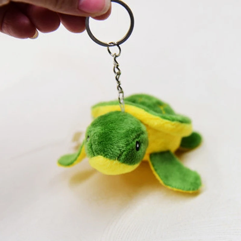 LLavero de tortuga marina de peluche, colgante de juguete de tortuga de dibujos animados, mochila, bolso, accesorios de llavero con dijes