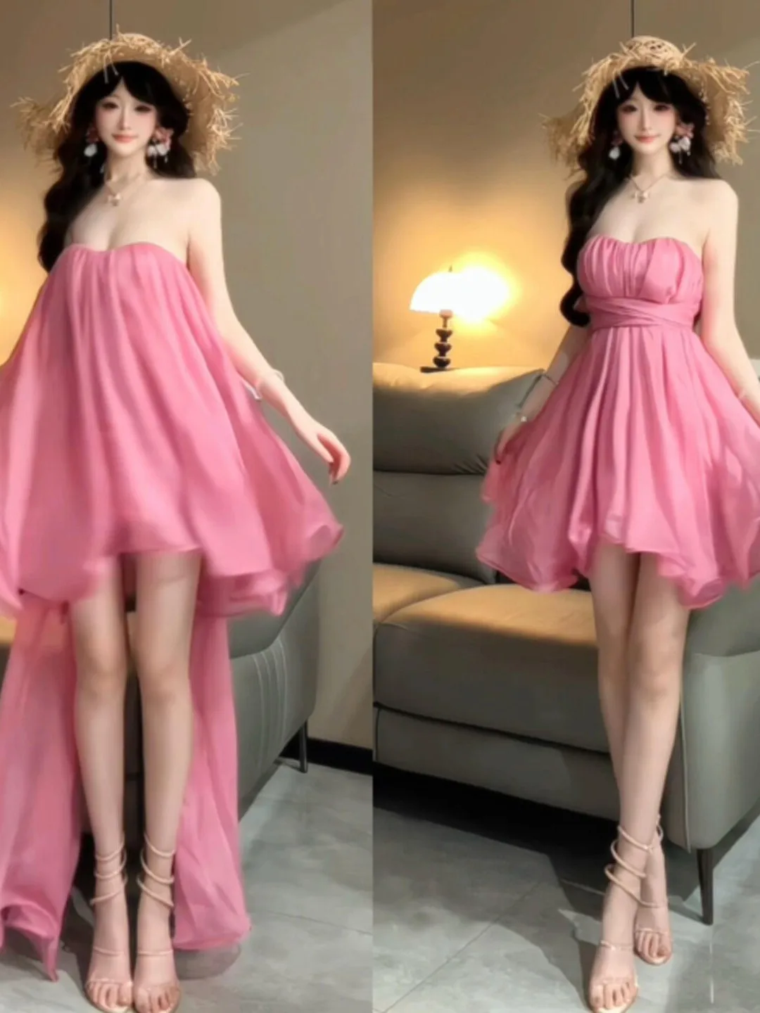 

Beachy Vacation Style Unique Puffy Sleeveless Dress Summer Cotton Loose Fit Casual City Walk Touring Home Comfortable Dress