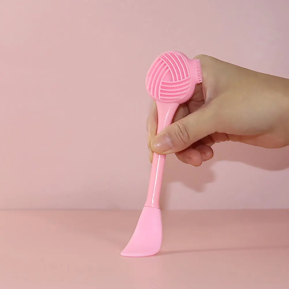 

Набор из 2 силиконовых щеток для очищения лица с длинной ручкой: для смешивания масок, снятия макияжа и глубокой очистки, портативные.