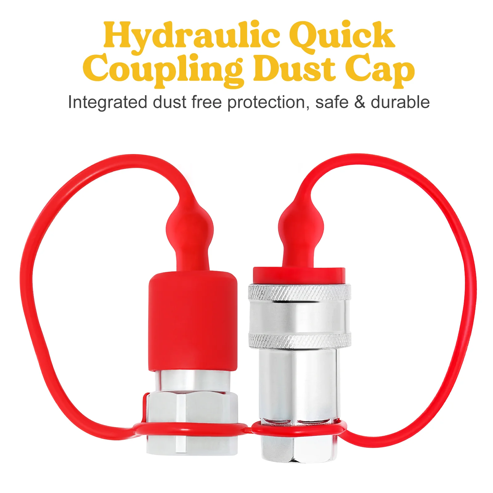 2 Sets Connector Dust Protection Cap Quick Coupler Connections Hydraulic Covers Caps Hose Pvc