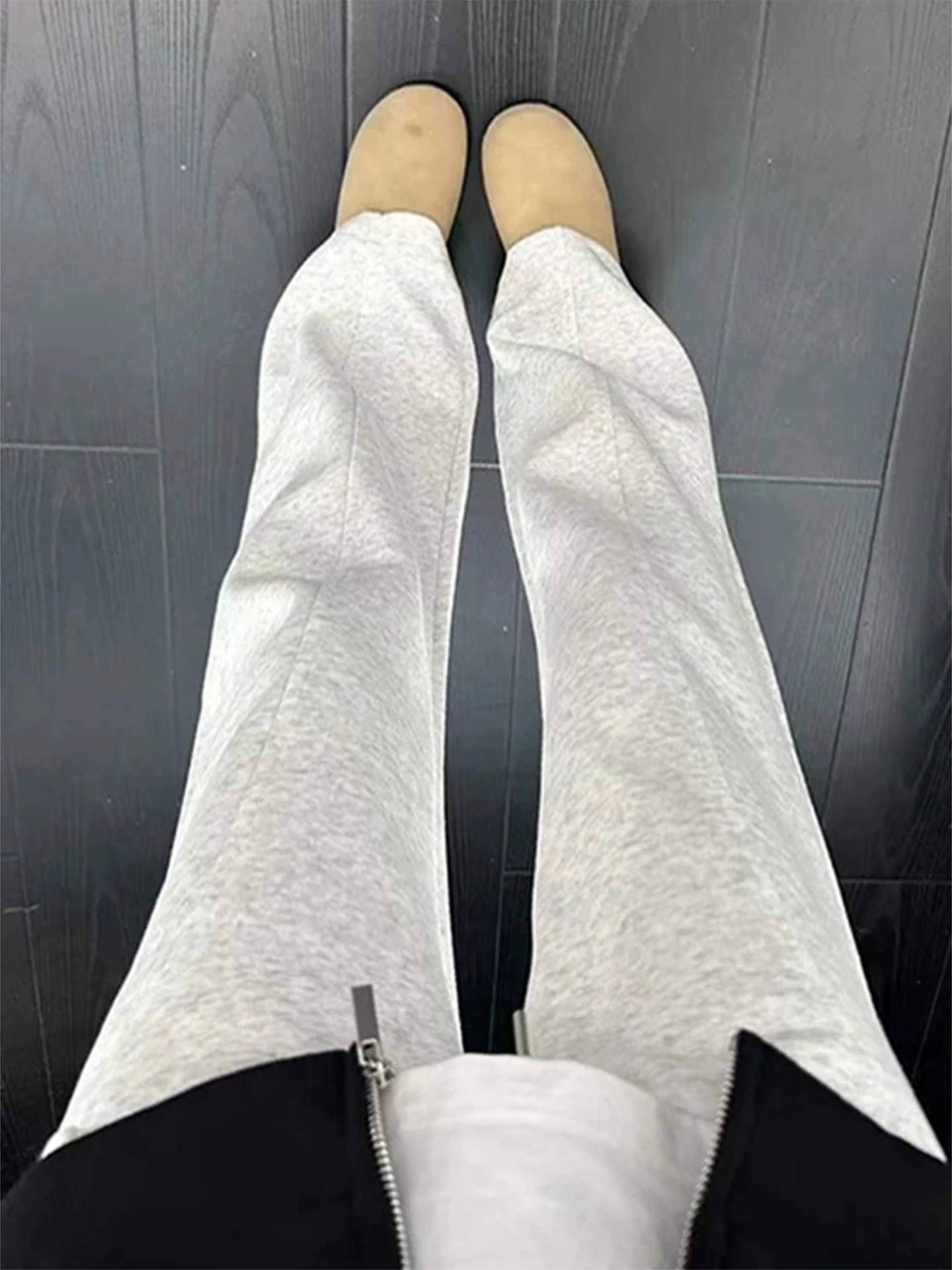 

Cleanfit Men's Casual Flared Pants American Sle Autumn Trendy High Street Knife Cut Bend Blade Straight Leg Spor Trousers