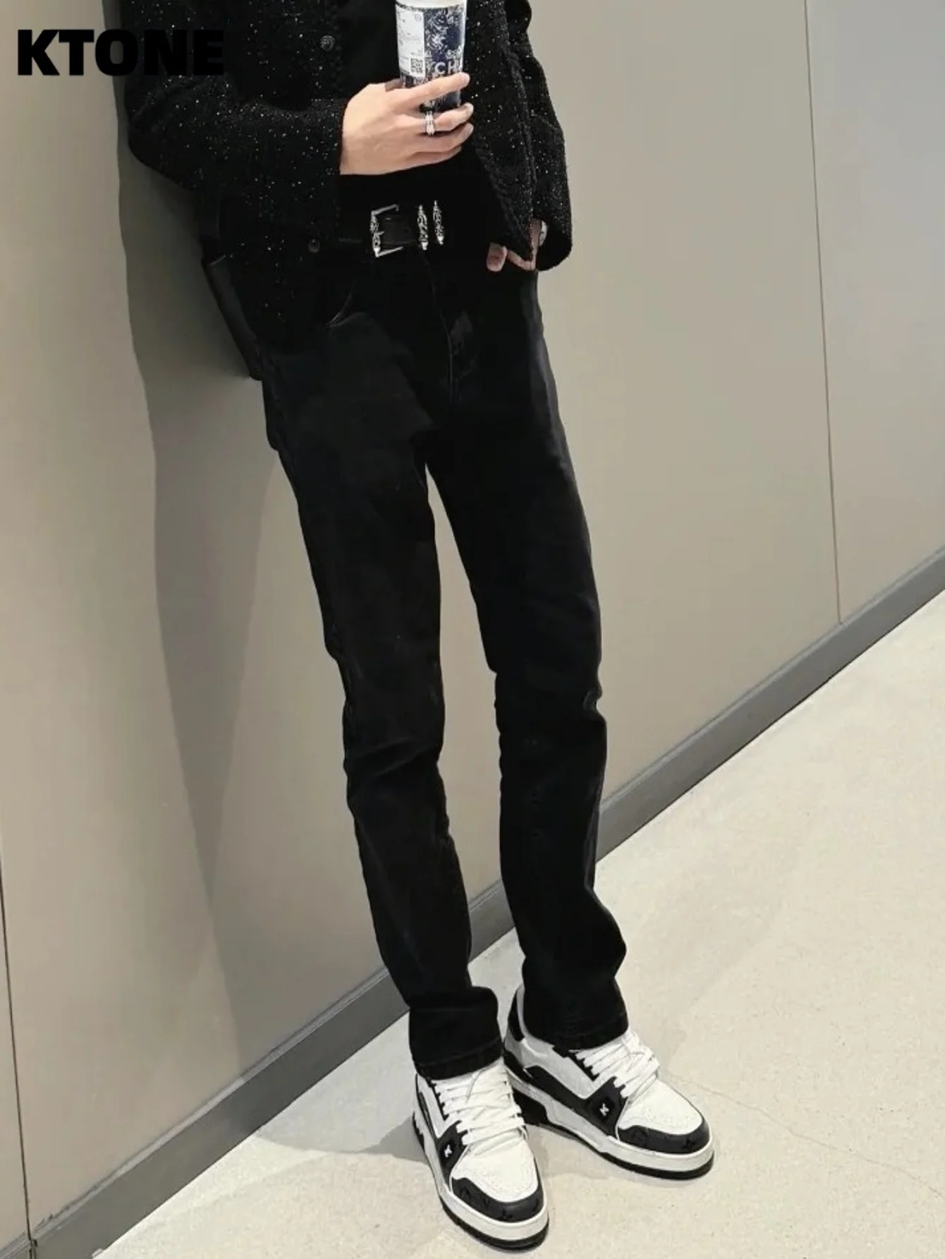 

Vintage Jeans Unisex Black Slim Pants Minimalist Y2K Original Drip No accessories or belts included