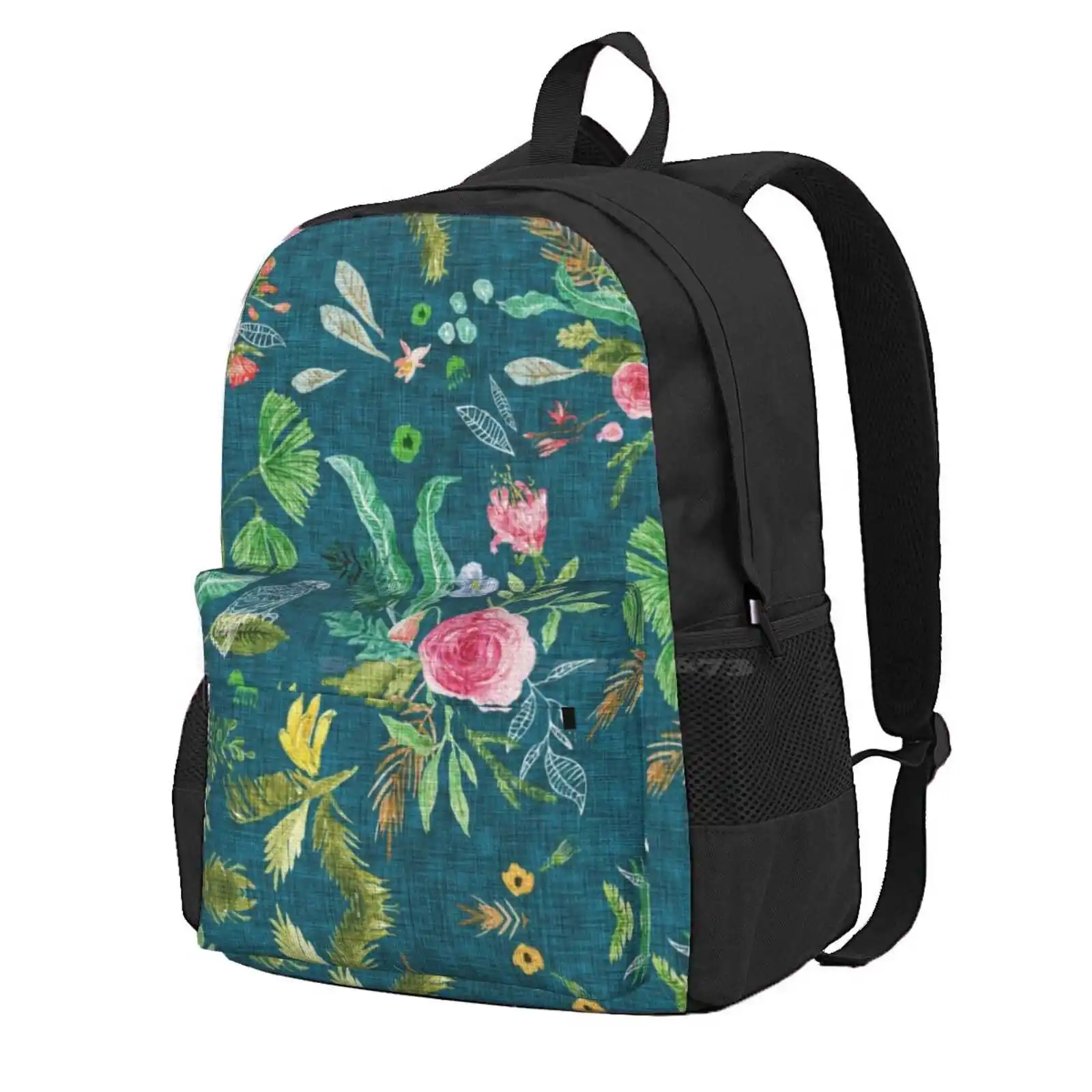 Paradisio Floral Hot Sale Schoolbag Backpack Fashion Bags Floral Jungle Jungalow Flowers Rose Tropical Island Exotic Banana