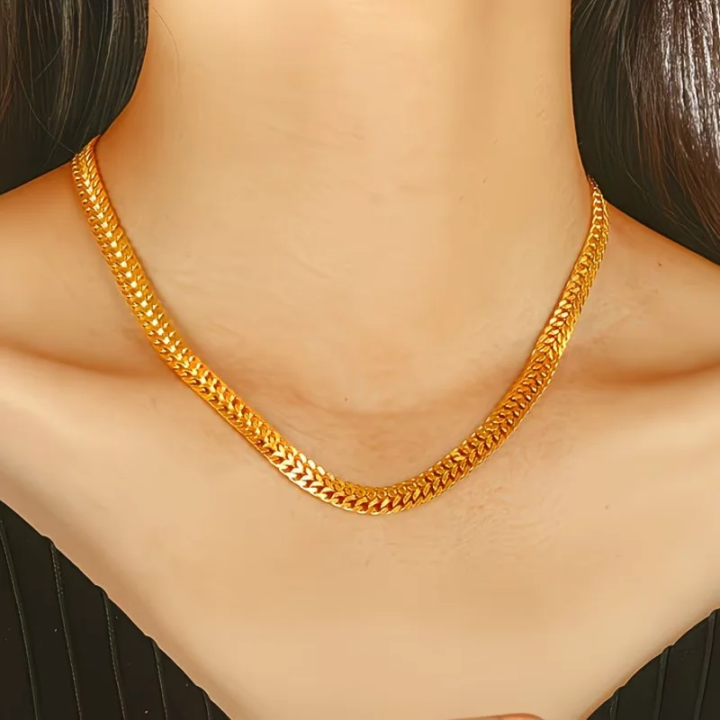 1pc Dual Layer Matching Chain Necklace Stainless Steel Necklace Women'S And Men'S Daily Matching Casual Jewelry for Wearing in 4