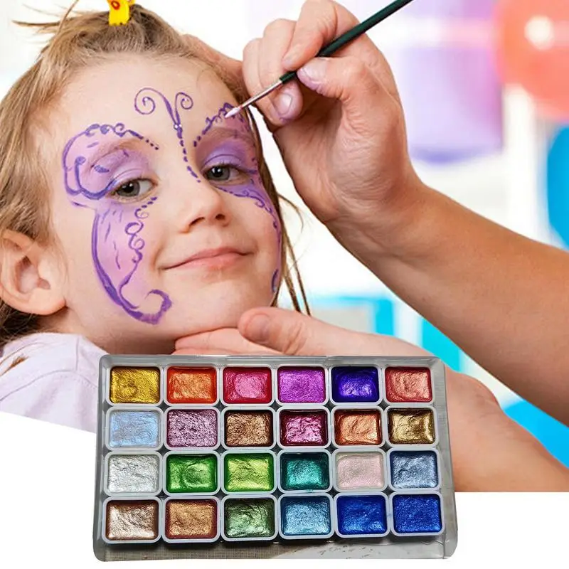 Juego de pintura de acuarela nacarada, Kit de paleta para pintar, manualidades finamente molidas, Kits de pintura para profesionales