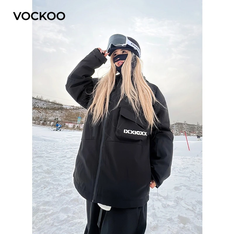 

Зимние лыжные куртки Vockoo 2026 для женщин и мужчин: свободные, дышащие, водонепроницаемые, утепленные хлопковые спортивные куртки для сноубординга и катания на лыжах