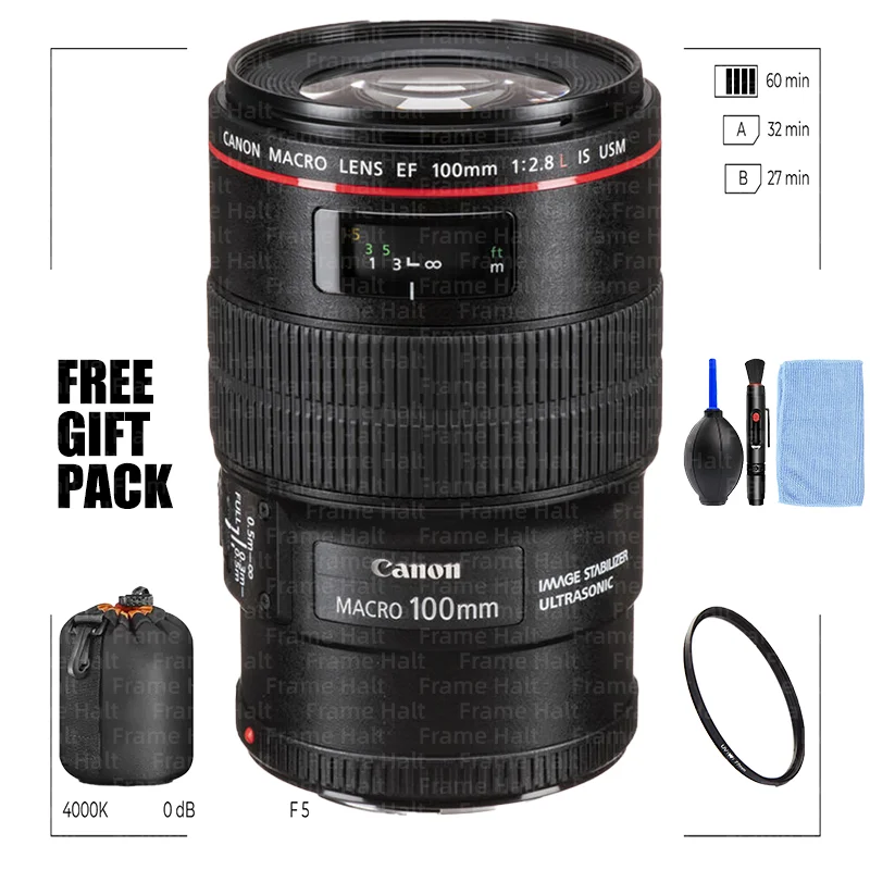 Canon EF 100mm f/2.8L IS USM Macro Lens for Canon Digital SLR Cameras L-Series Macro Prime with 1:1 Magnification