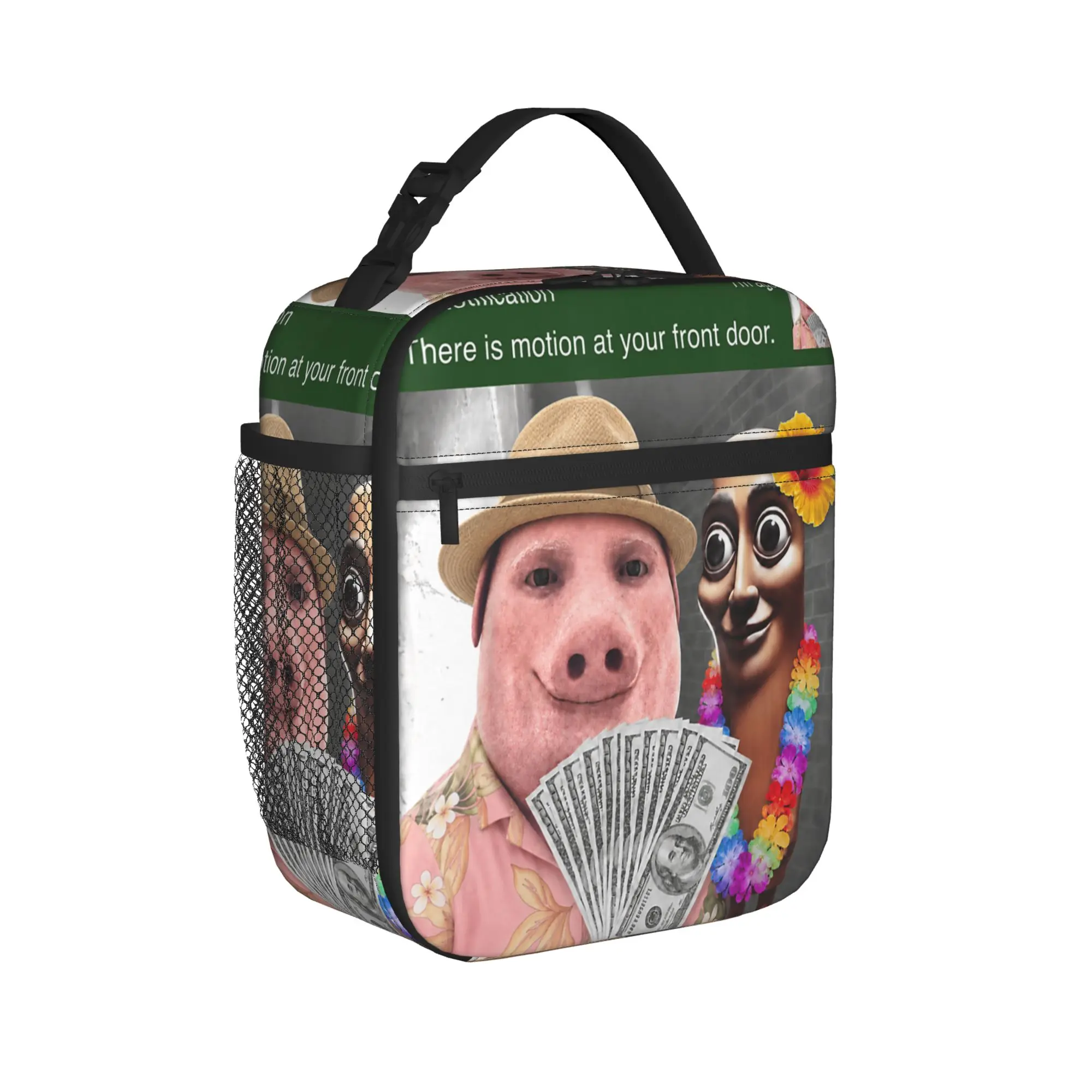 There is Motion at Your Front Door Tung Tung Tung Sahur Lunch Bag  Aesthetic Lunch Box For Child School Convenient Cooler Bag