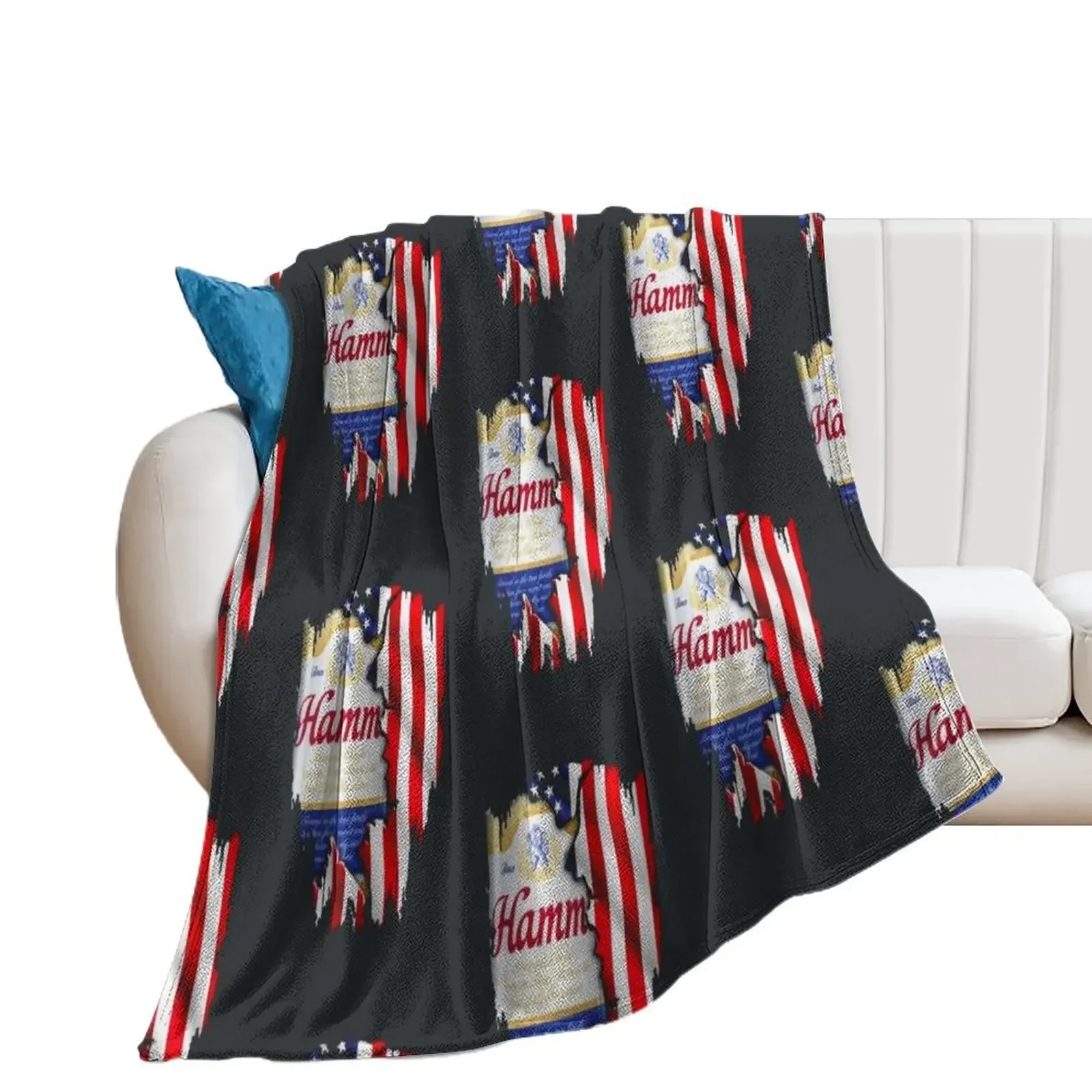 

Hamms American Flag Beer 4th of July Throw Blanket Decoratives for babies Blankets