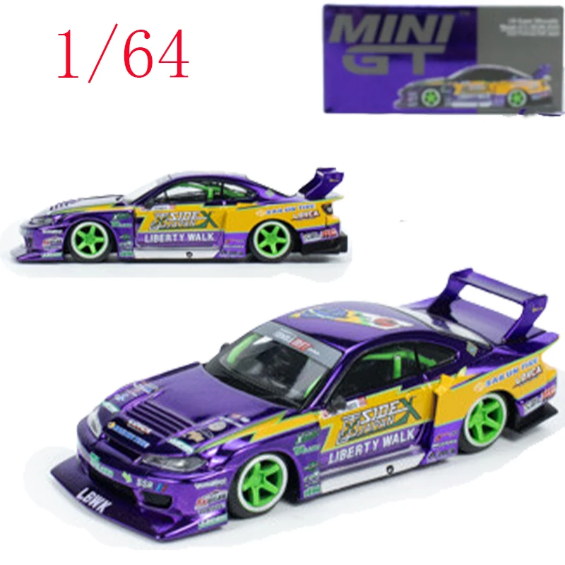 

TSM MINI GT Diecast 1:64 Nissan Silvia S15 LB-Super Silhouette #555 2022 Formula Drift Japan Limited Edition Alloy Car Model