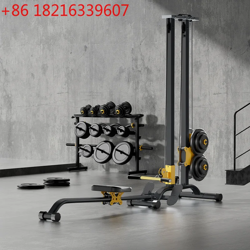 YAO Rowing machine fitness equipment, exercise high pull stand dumbbell multifunctional integrated training device, smith machin