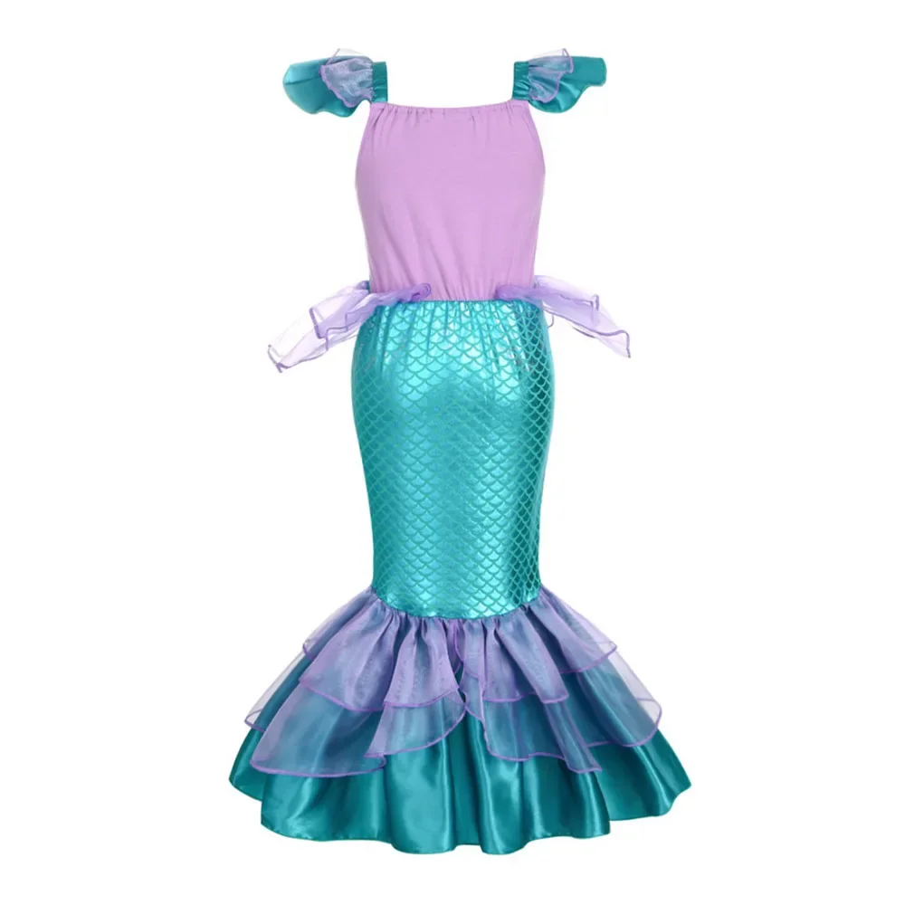Girls Mermaid Cosplay Costumes Princess Christmas Party Dress Girls  Birthday Halloween Vestidos Rapunzel
