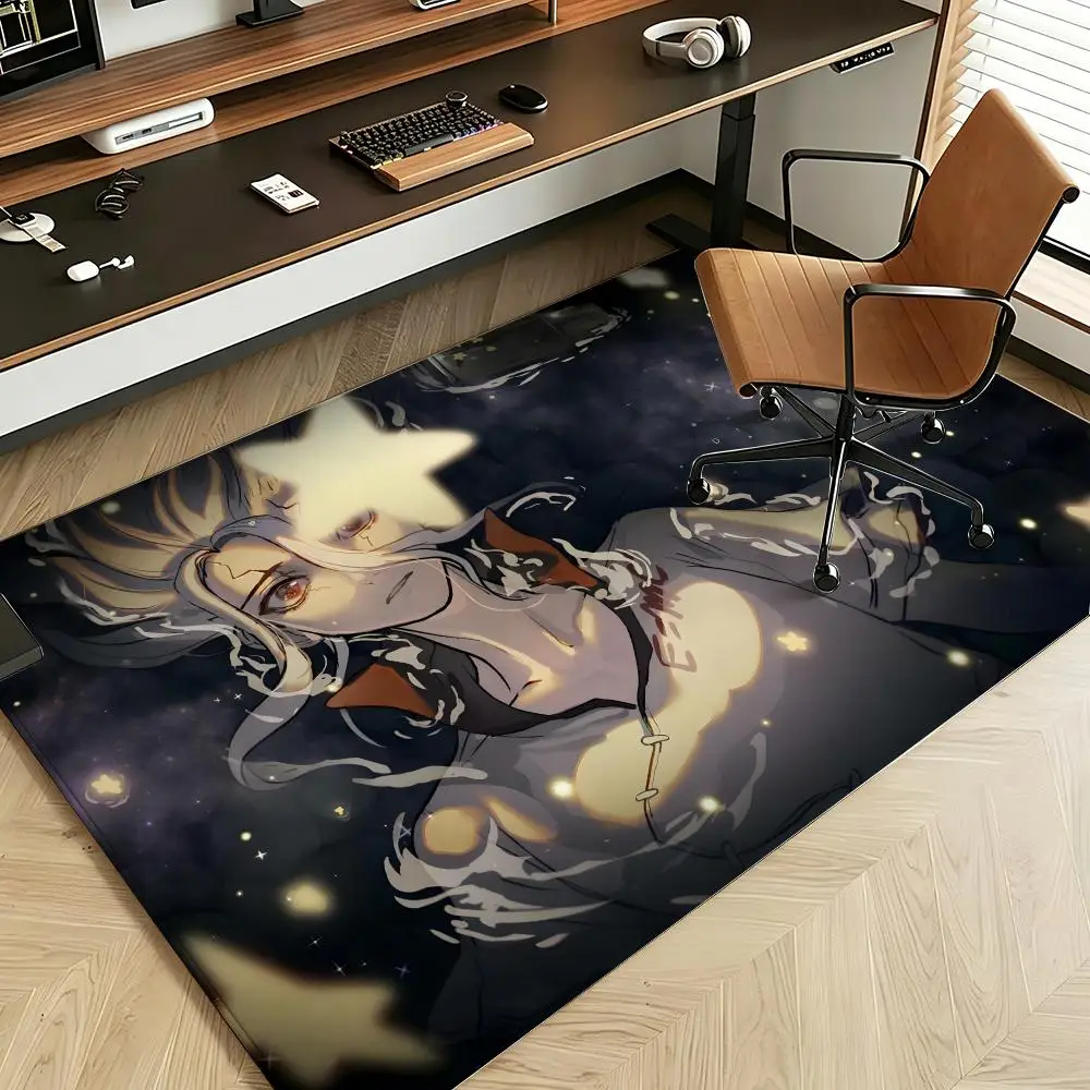 Anime D-Dr. S-Stone Floor Mat Soft Flannel Floor Mat  Suitable for Entryways, Living Rooms, Bedrooms, and Bathrooms