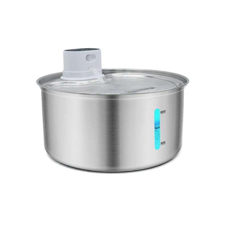 

Intelligent Induction 5.5 Liters Pet Fountain Round Stainless Steel Bottle Cat and Dog Dual Power Supply System