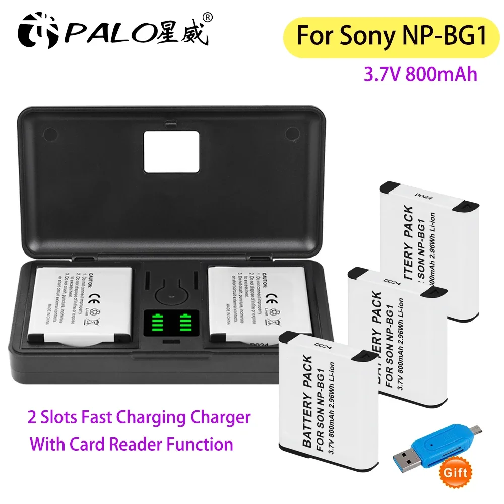 

NP-BG1 NP BG1 Battery with Type-C Charger for Sony Cyber-shot DSC-W100 DSC-WX1 W120 DSC H3 H7 H50 NP-FG1 NP FG1 Camera Batteries