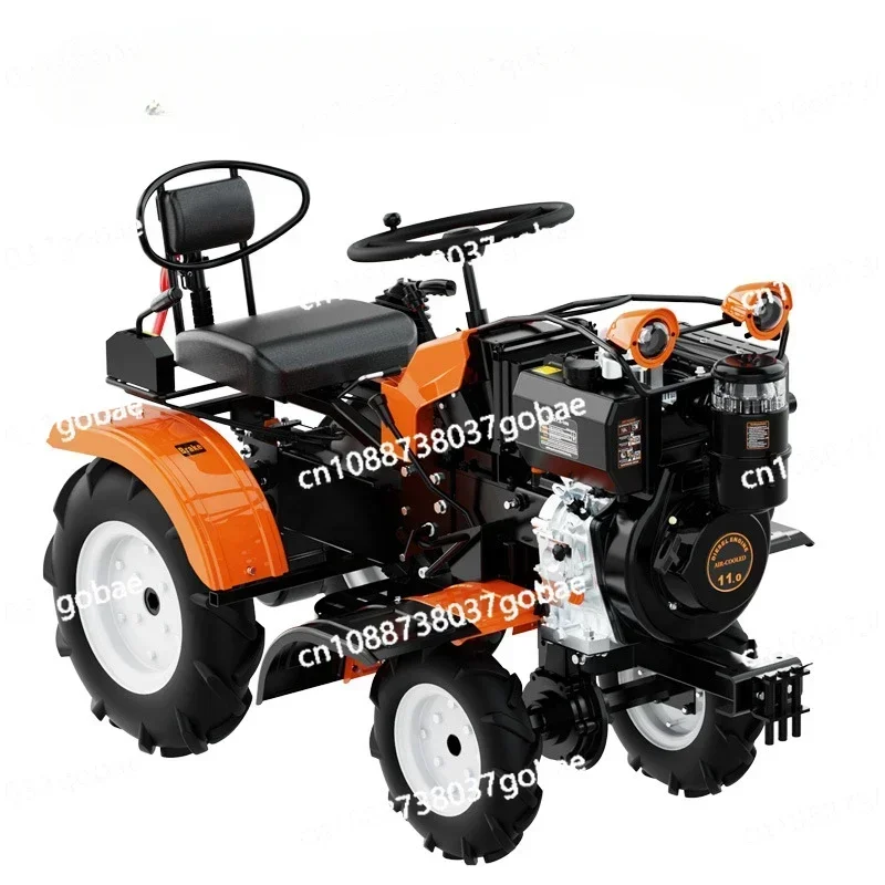 

195 Seated Tillage Four-wheel Drive Ride-on Micro-tiller New Household Small Cultivated Land